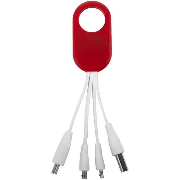 Troup 4-in-1 charging cable with type-C tip Red