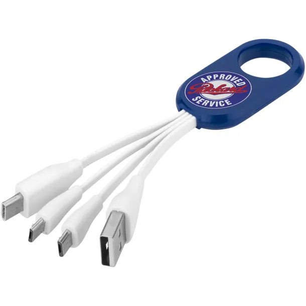 Troup 4-in-1 charging cable with type-C tip Royal blue