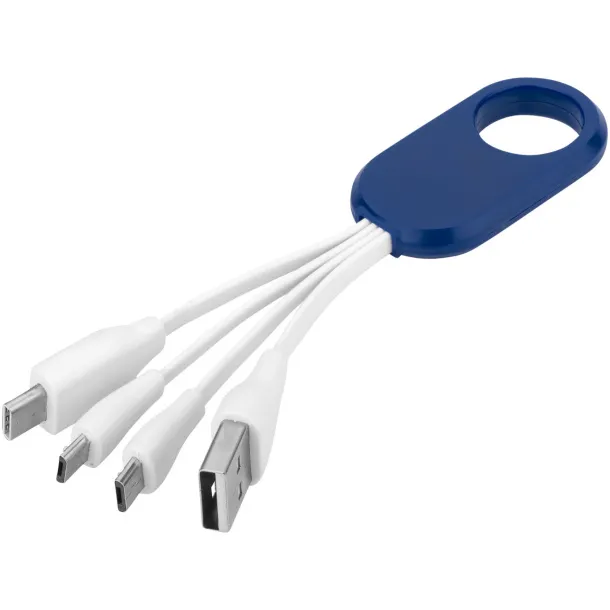 Troup 4-in-1 charging cable with type-C tip Royal blue