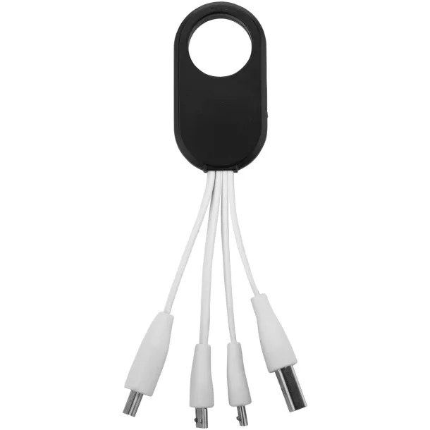 Troup 4-in-1 charging cable with type-C tip Solid black