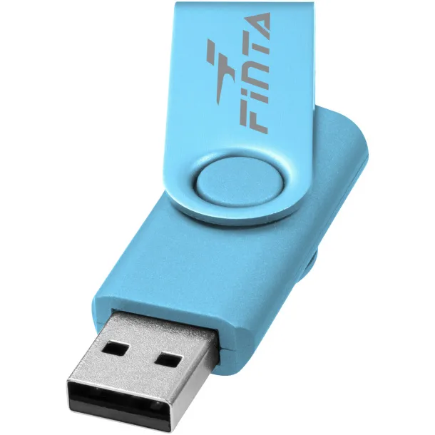 Rotate-metallic USB stick - 4 GB Plava