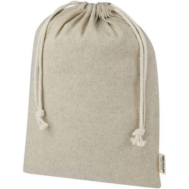 Pheebs 150 g/m² GRS recycled cotton gift bag large 4L Heather natural