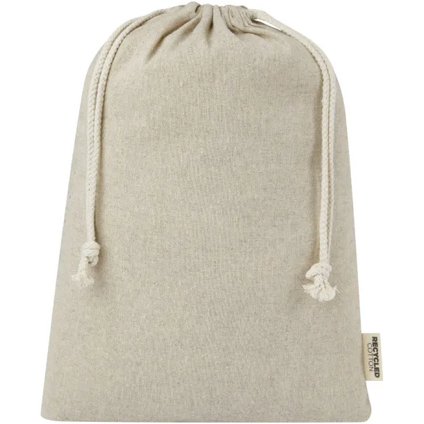 Pheebs 150 g/m² GRS recycled cotton gift bag large 4L Heather natural