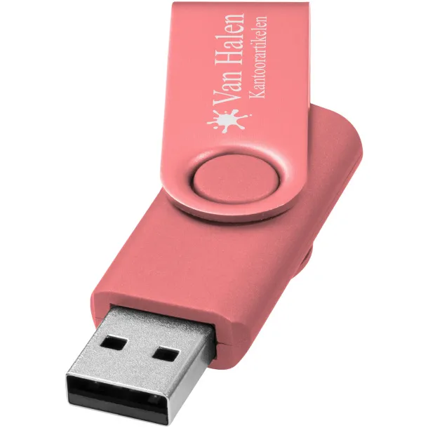 Rotate-metallic 4GB USB flash drive Transparent pink