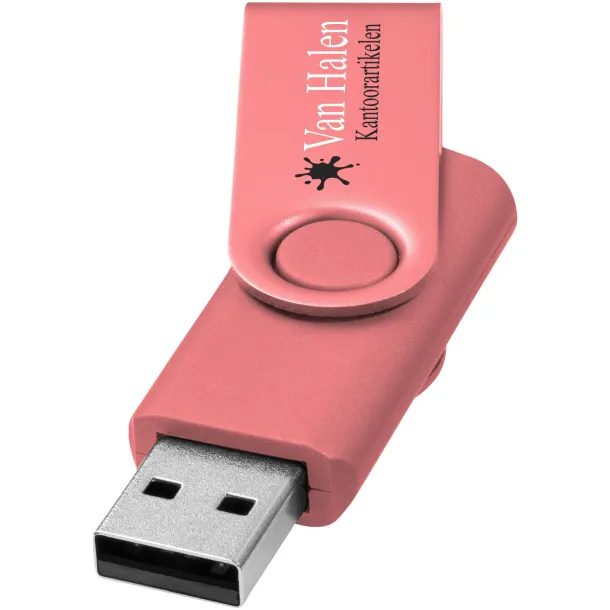 Rotate-metallic 4GB USB flash drive Transparent pink