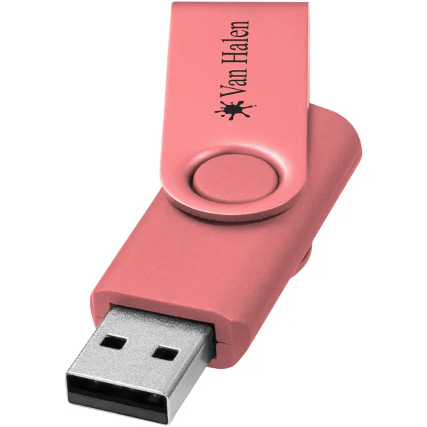 Rotate-metallic 4GB USB flash drive Transparent pink