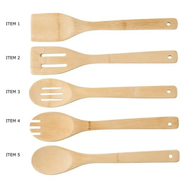  Bamboo kitchen set, 5 pcs brown