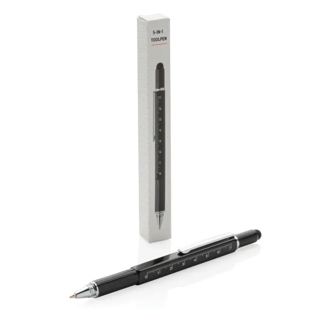  5-in-1 aluminium toolpen - XD Collection Black 