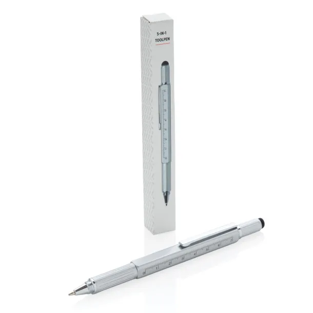  5-in-1 aluminium toolpen - XD Collection Grey 