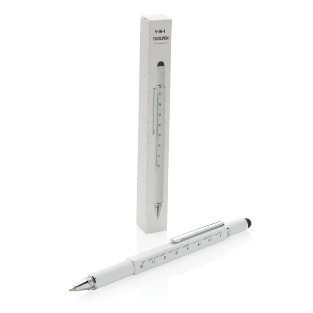  5-in-1 aluminium toolpen - XD Collection White 