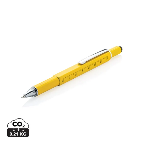  5-in-1 aluminium toolpen - XD Collection Yellow 