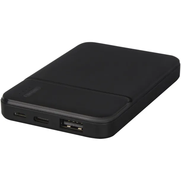 Loop 5000mAh recycled plastic power bank Solid black