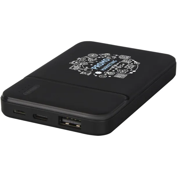 Loop 5000mAh recycled plastic power bank Solid black