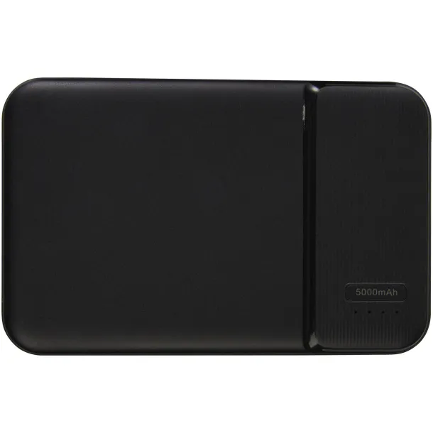 Loop 5000mAh recycled plastic power bank Solid black