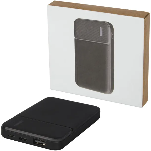 Loop 5000mAh recycled plastic power bank Solid black