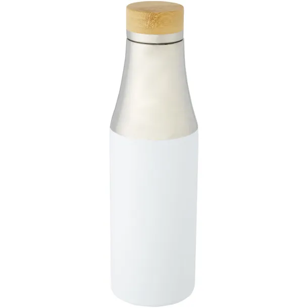 Hulan 540 ml copper vacuum insulated stainless steel bottle with bamboo lid - Unbranded White