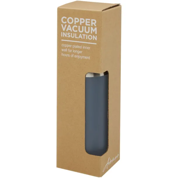 Hulan 540 ml copper vacuum insulated stainless steel bottle with bamboo lid - Unbranded Ice blue