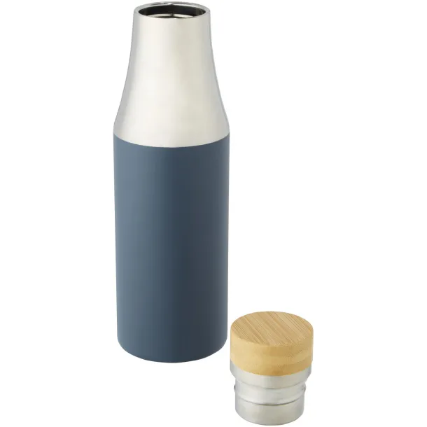 Hulan 540 ml copper vacuum insulated stainless steel bottle with bamboo lid Ice blue