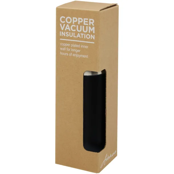 Hulan 540 ml copper vacuum insulated stainless steel bottle with bamboo lid Solid black