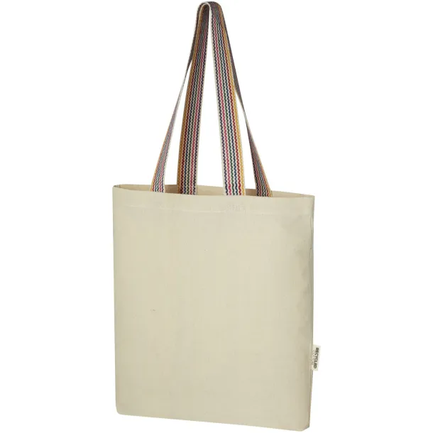 Rainbow 180 g/m² recycled cotton tote bag 5L Natural