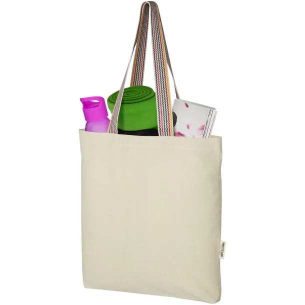 Rainbow 180 g/m² recycled cotton tote bag 5L Natural