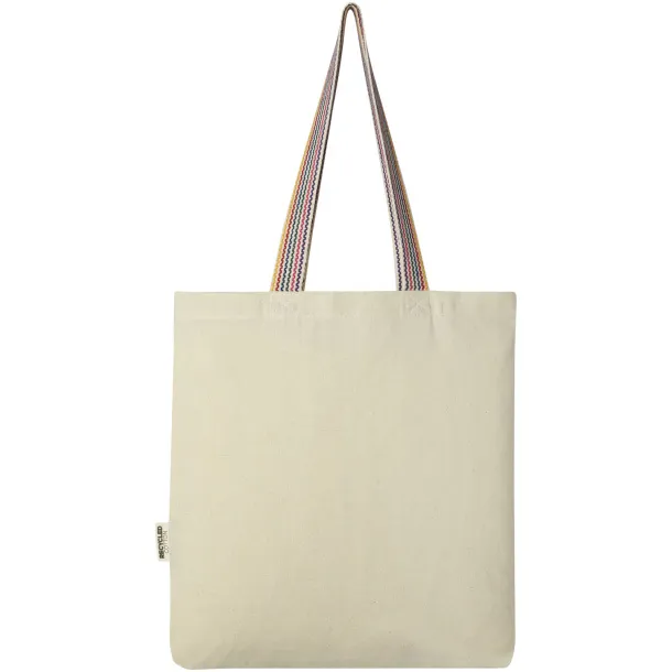 Rainbow 180 g/m² recycled cotton tote bag 5L Natural