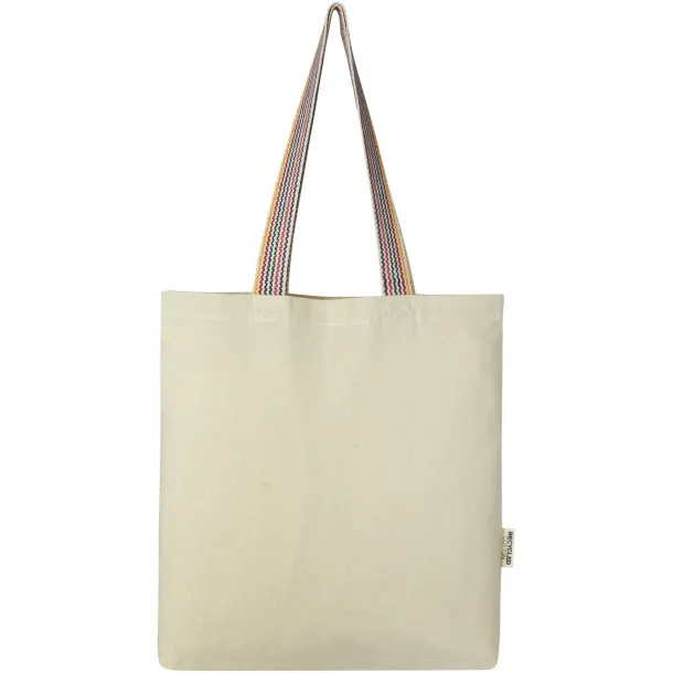 Rainbow 180 g/m² recycled cotton tote bag 5L Natural