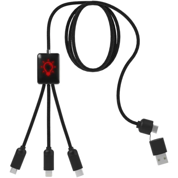 SCX.design C28 5-in-1 extended charging cable - SCX.design Red Solid black