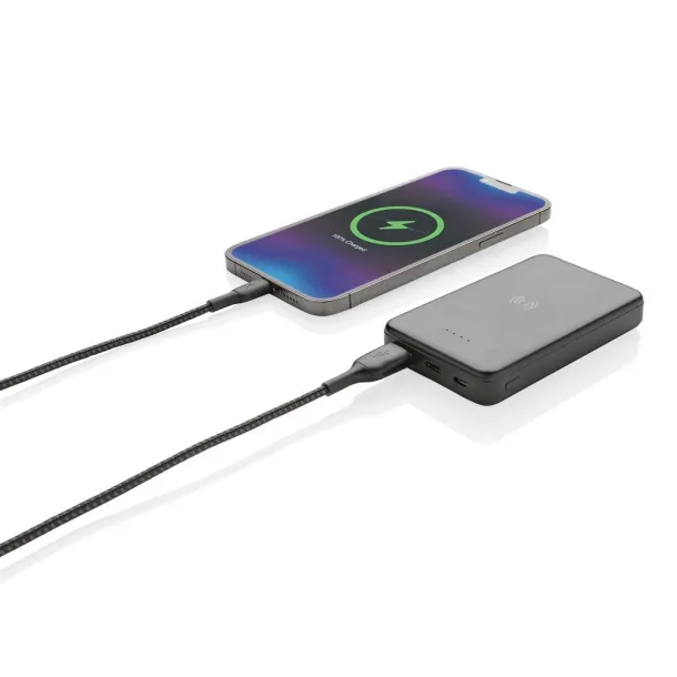  Bežična prijenosna baterija od RCS reciklirane plastike - 5 W, 5 000 mAh - XD Collection Crna