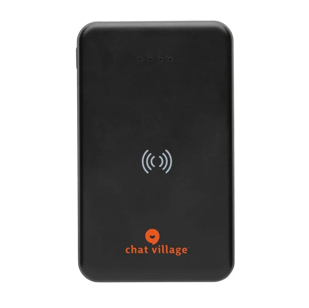 Bežična prijenosna baterija od RCS reciklirane plastike - 5 W, 5 000 mAh - XD Collection Crna