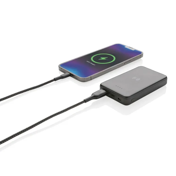  Bežična prijenosna baterija od RCS reciklirane plastike - 5 W, 5 000 mAh - XD Collection Crna