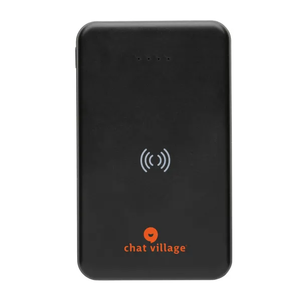  Bežična prijenosna baterija od RCS reciklirane plastike - 5 W, 5 000 mAh - XD Collection Crna