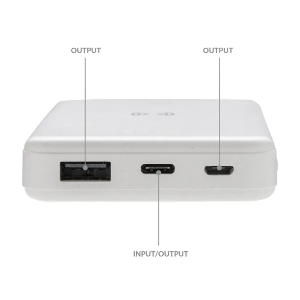  RCS recycled plastic 5.000 mAh 5W wireless powerbank - XD Collection White 