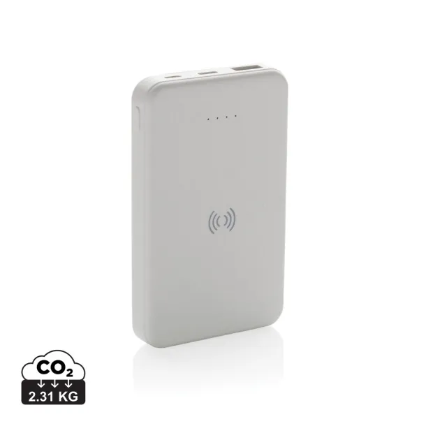  RCS recycled plastic 5.000 mAh 5W wireless powerbank - XD Collection White 