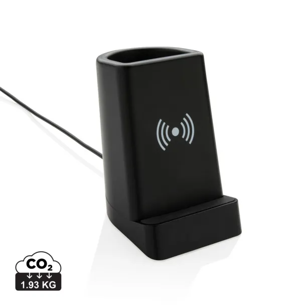  Light up logo 5W wireless charging pen holder - XD Collection Black 