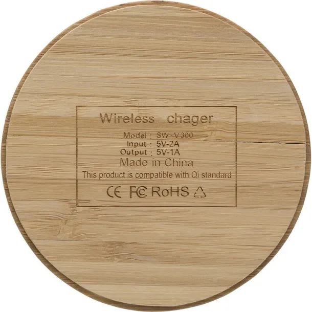  Bamboo wireless charger 5W light brown