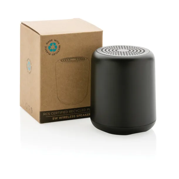  RCS certified recycled plastic 5W Wireless speaker - XD Collection Black 