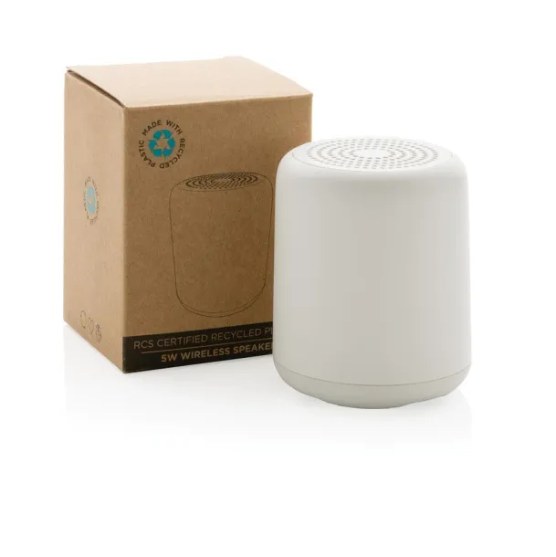  RCS certified recycled plastic 5W Wireless speaker - XD Collection White 