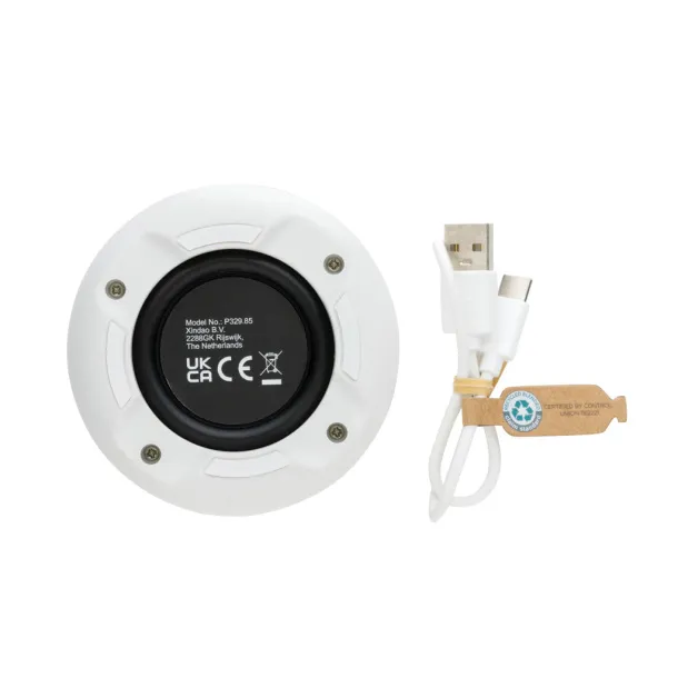  RCS certified recycled plastic 5W Wireless speaker - XD Collection White 