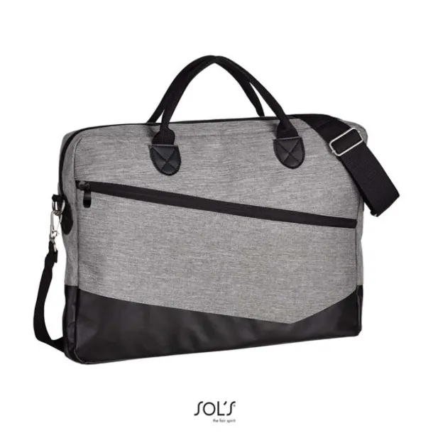 SOL'S MANHATTAN 600D POLYESTER BRIEFCASE - SOL'S Grey Melange