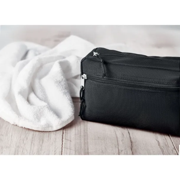 BETTER & SMART 600D RPET polyester toilet bag Black