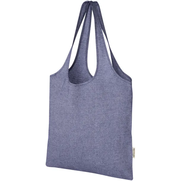 Pheebs 150 g/m² recycled cotton trendy tote bag 7L - Unbranded Heather blue