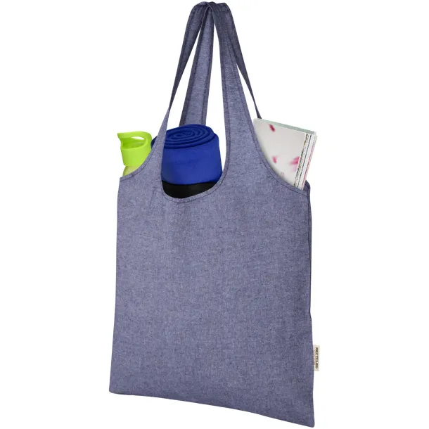 Pheebs 150 g/m² recycled cotton trendy tote bag 7L - Unbranded Heather blue