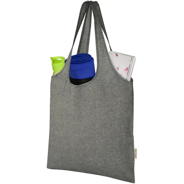 Pheebs 150 g/m² recycled cotton trendy tote bag 7L - Unbranded Heather black