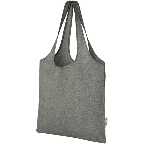 Pheebs 150 g/m² recycled cotton trendy tote bag 7L - Unbranded Heather black