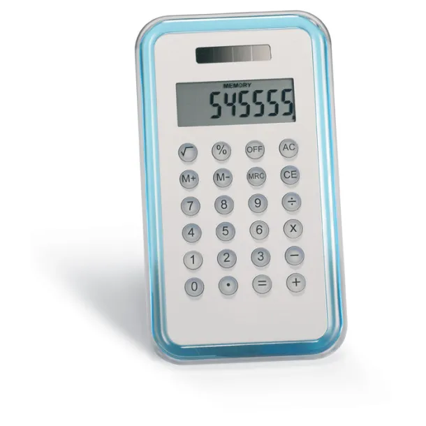 CULCA 8 digit calculator transparent blue