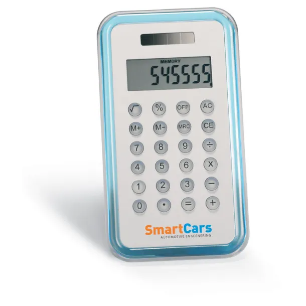 CULCA 8 digit calculator transparent blue