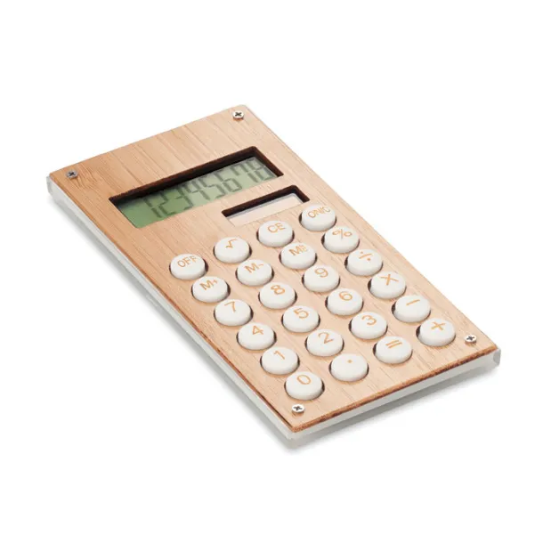 CALCUBAM 8 digit calculator w/ bamboo Wood