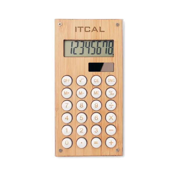 CALCUBAM 8 digit calculator w/ bamboo Wood