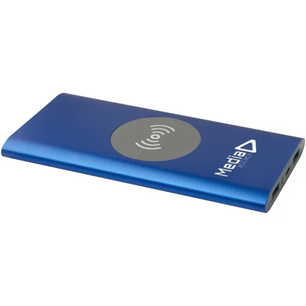 Juice 8000 mAh Type-C recycled aluminium wireless power bank Royal blue